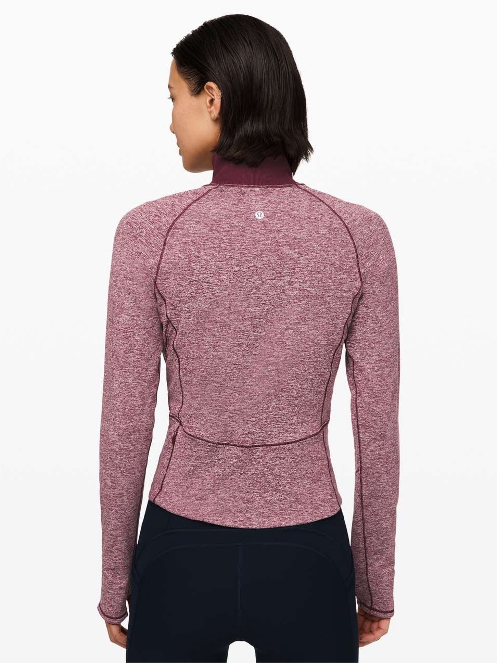 Lululemon Always Alert 1/2‎ Zip in Heathered Garnet Size 4 Rulu Fleece Lycra